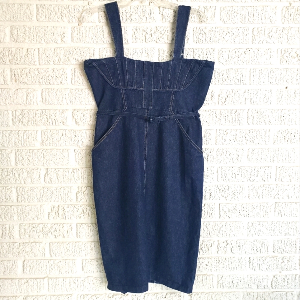 Jessica Simpson Denim Midi Belted Pencil Dress